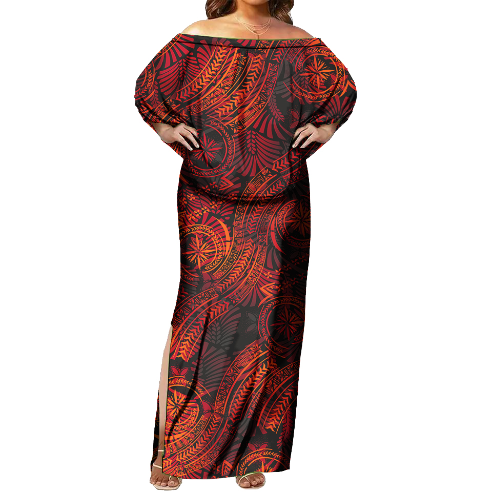 Women'S Fashion Middle Ages - Tapa Tribal Design Sexy off Shoulder