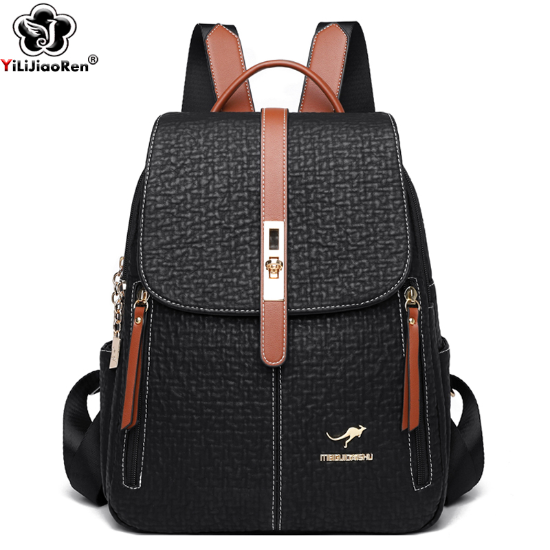 Women'S Fashion Backpack - Fashion Backpacks Female High Quality Leather