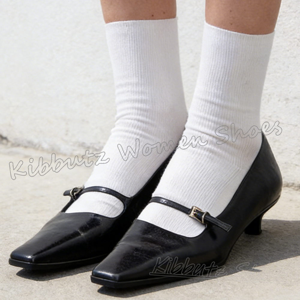 Fashion Women Belt - Mary Jane Pumps Belt Buckle Leather