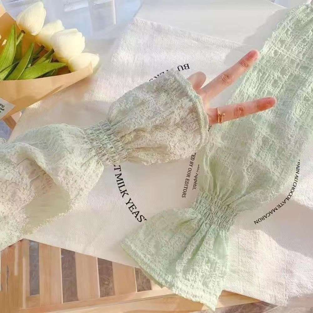 Women Fashion Gloves - Fashion Lace Mesh Sun Protection Sleeves