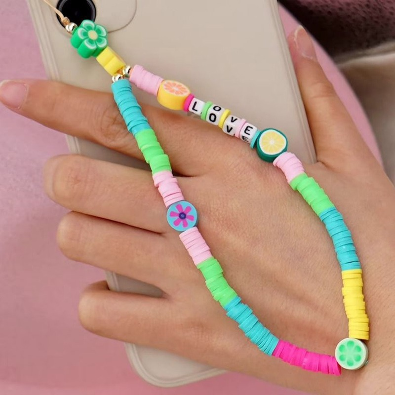 Fashion Women Picture - Simple Clay Fruit Charm Phone Chain