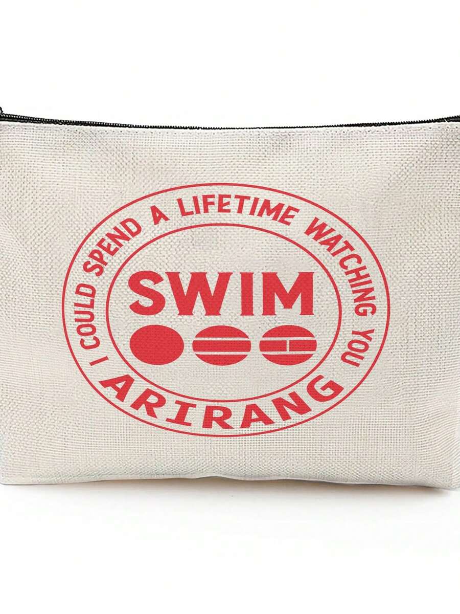 Women'S Fashion Backpack - Red Swim Arirang Stamp Logo Canvas