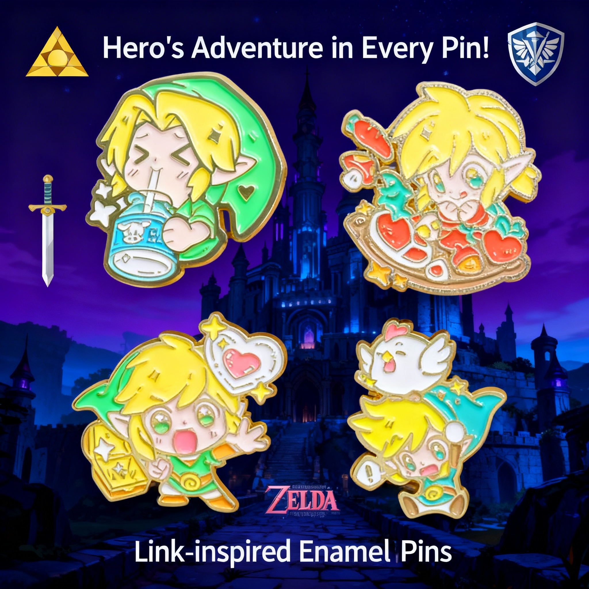 Fashion Women Picture - Adventure Game Badges Enamel Pin Brooches