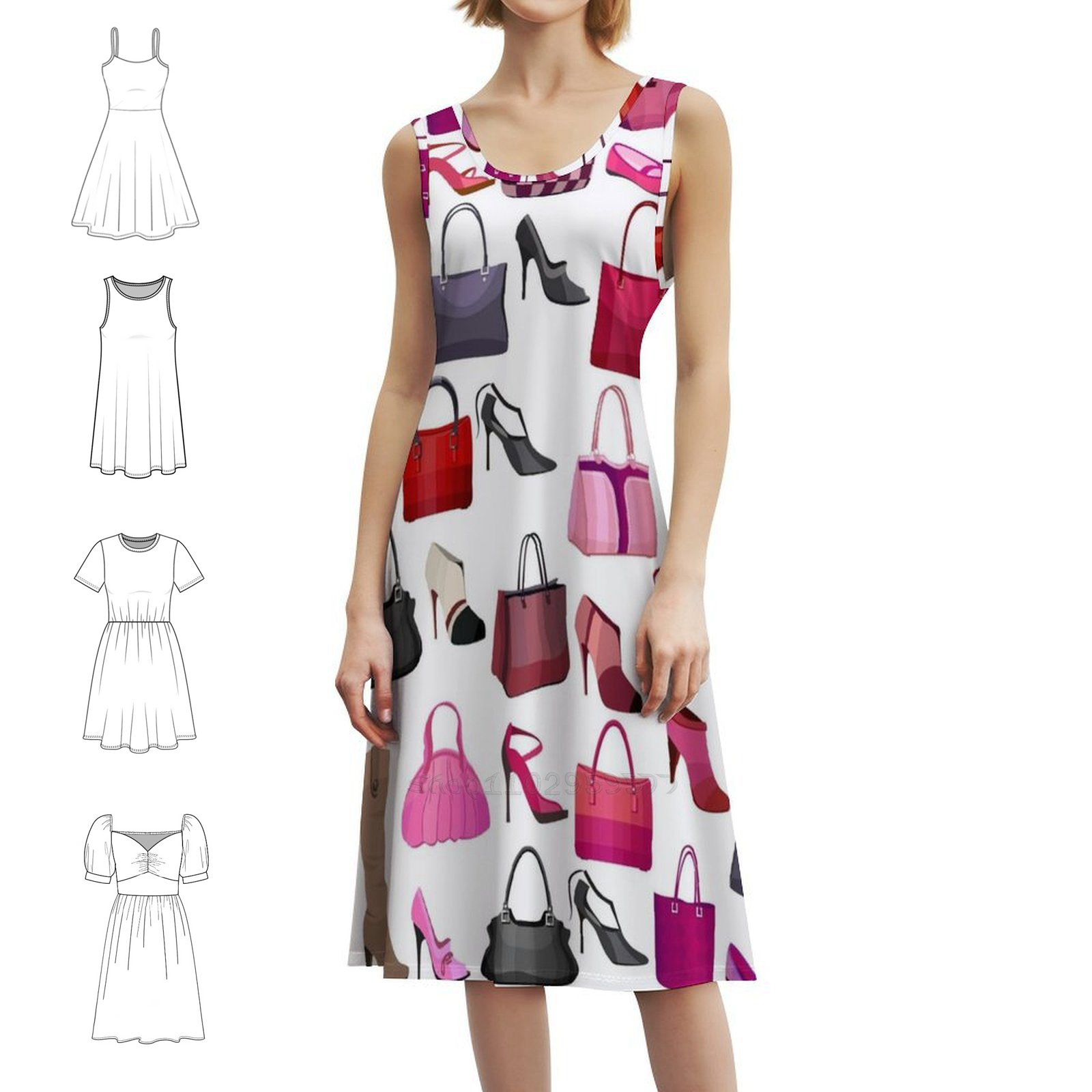 Women Fashion Vector - Seamless Pattern With Womans Bags And
