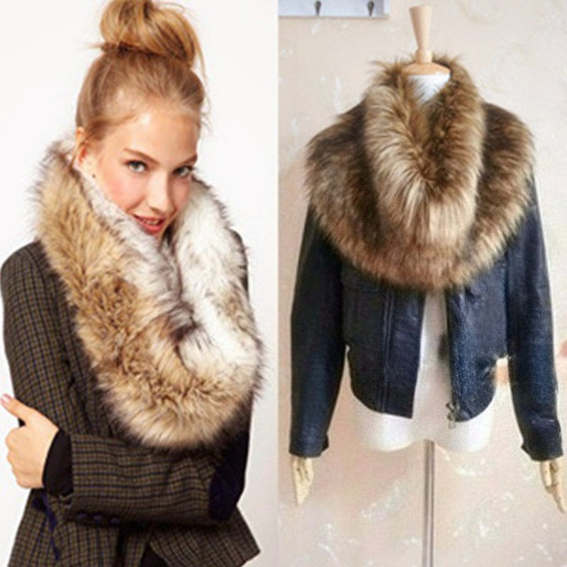 Women'S Fashion Long Coat - Women Faux Fox Fur Long Scarf