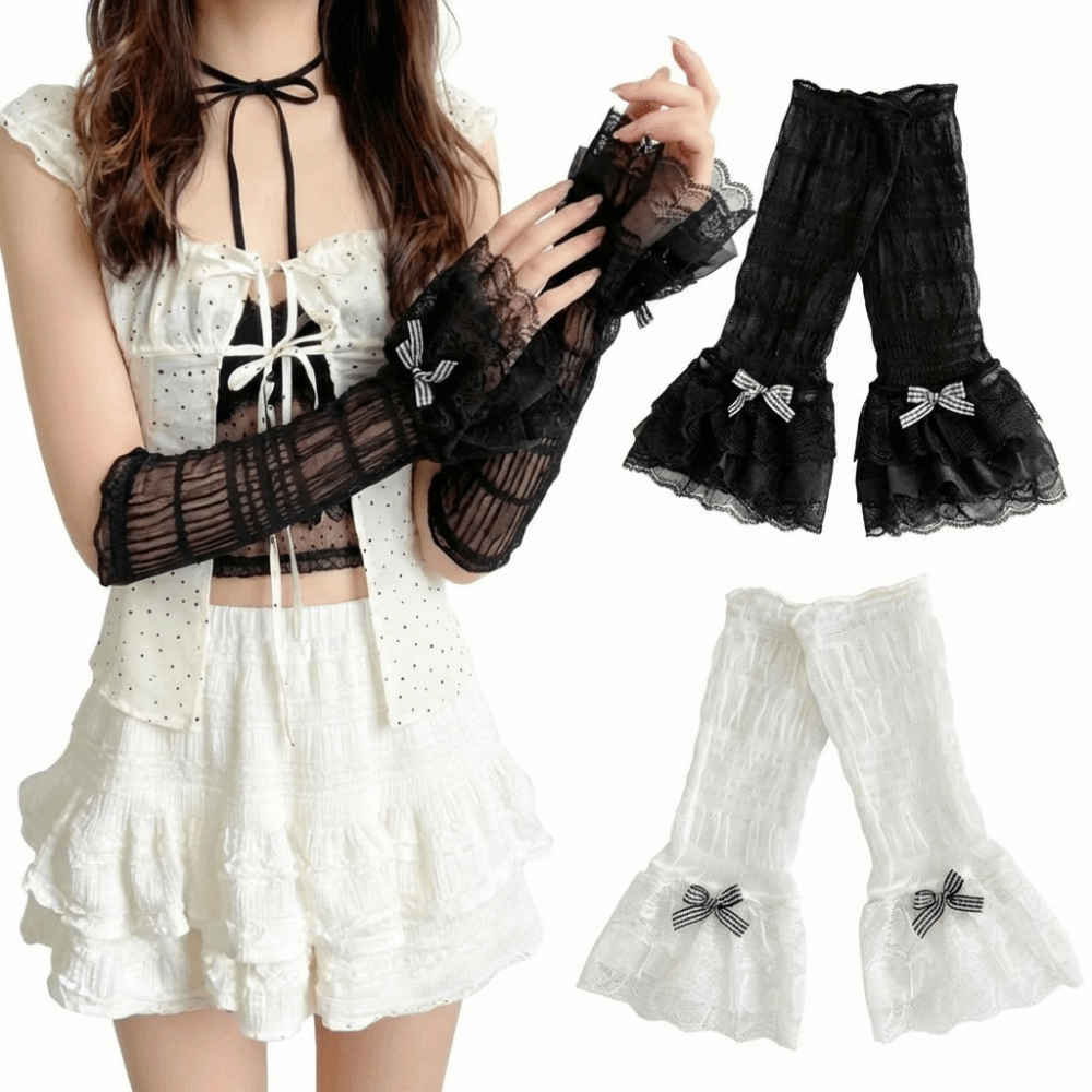 Women Fashion Gloves - 1 Pair Thin Lace Lace Arm