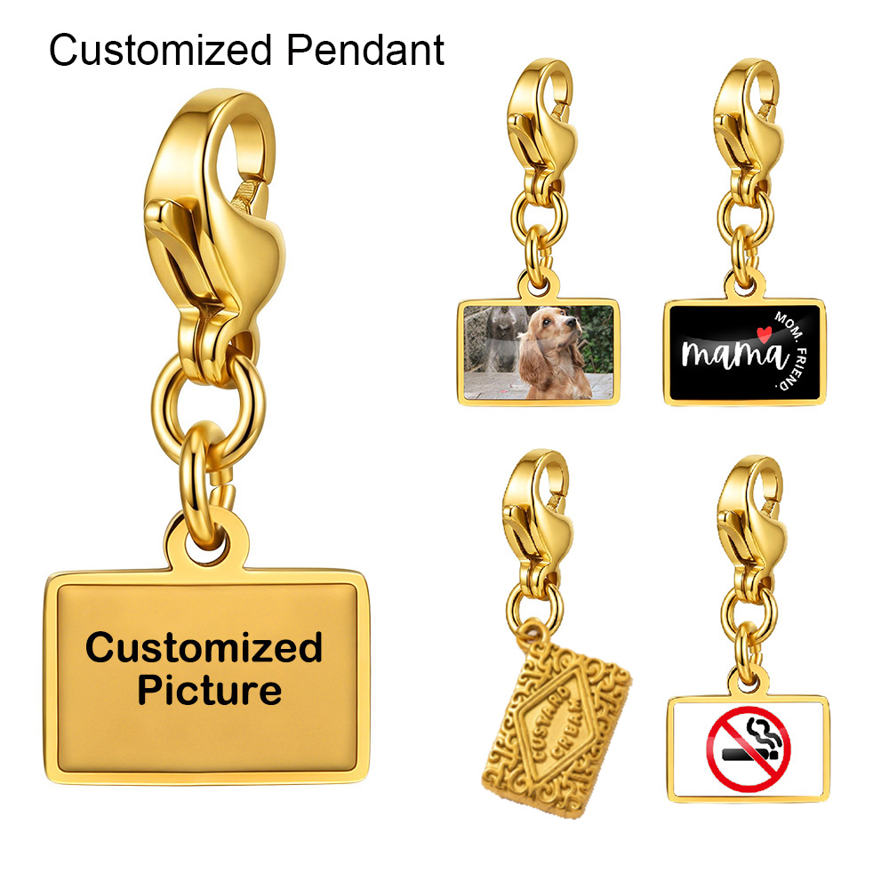 Fashion Women Picture - Fashion Square Customized Pendant Charm Image