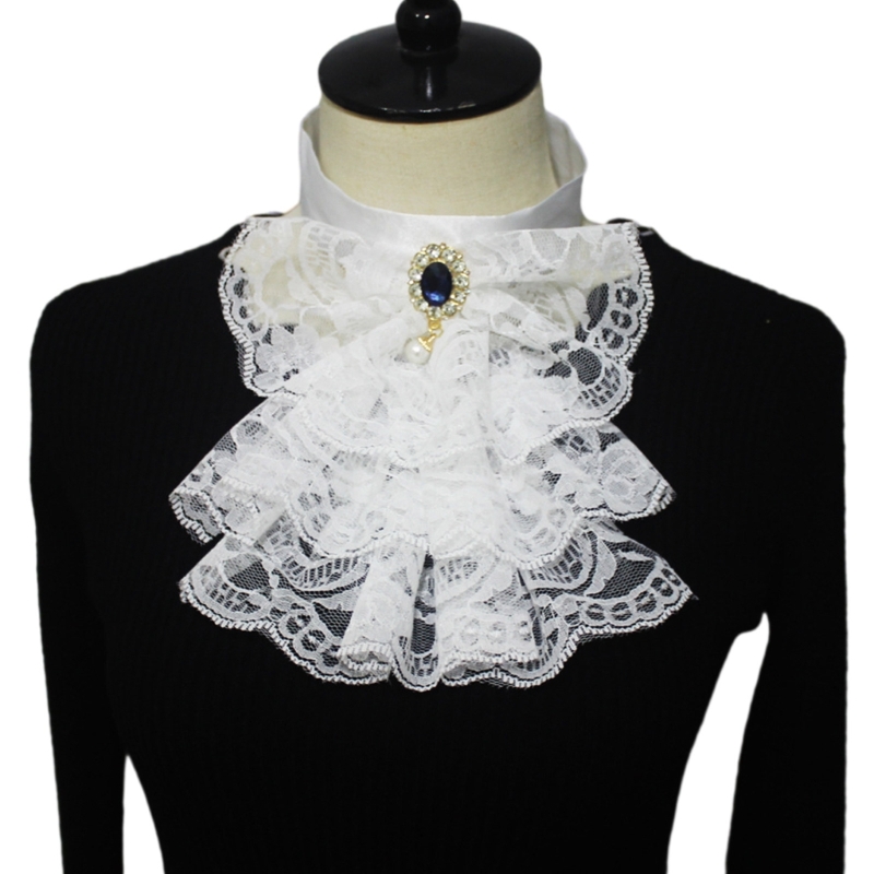 Women'S Fashion Victorian - Victorian Jabot Collar Renaissance Detachable Lace