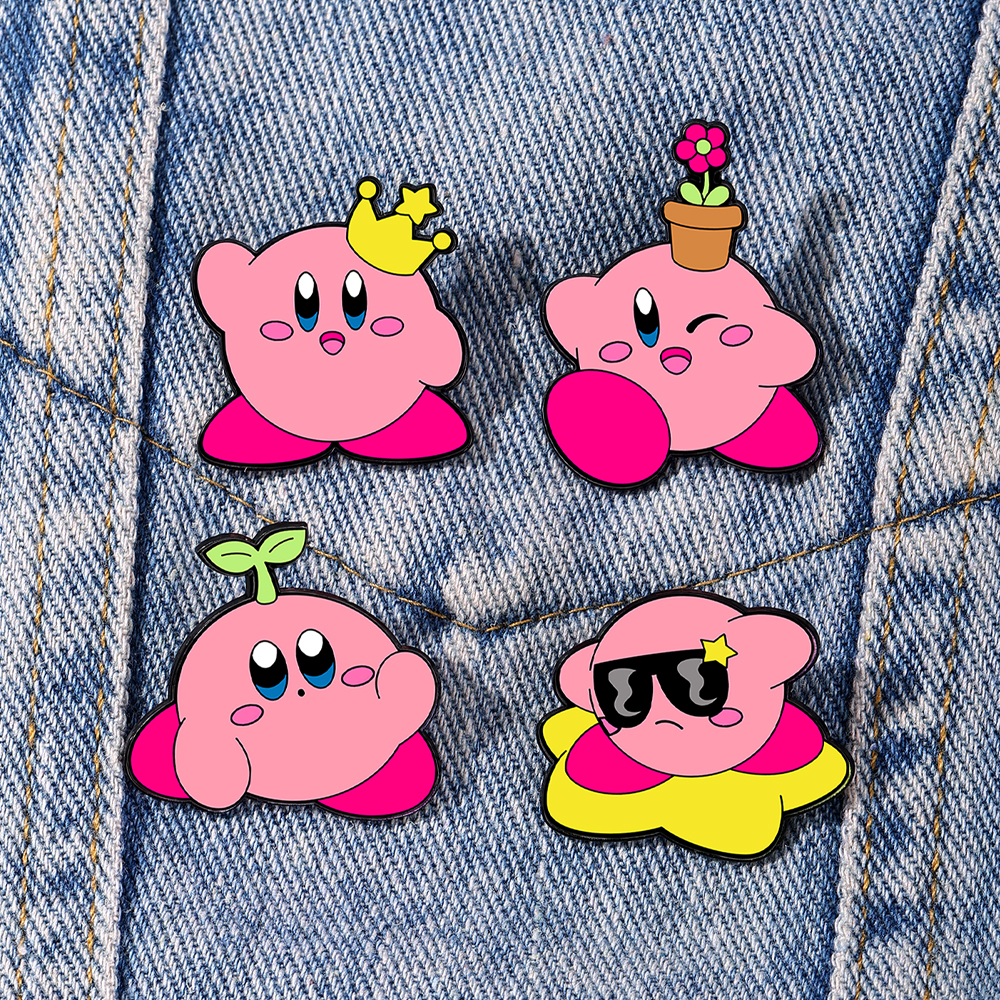 4pcs Kirby Enamel Lapel Pins S - Women'S Fashion Backpack incelemesi ve fiyatı