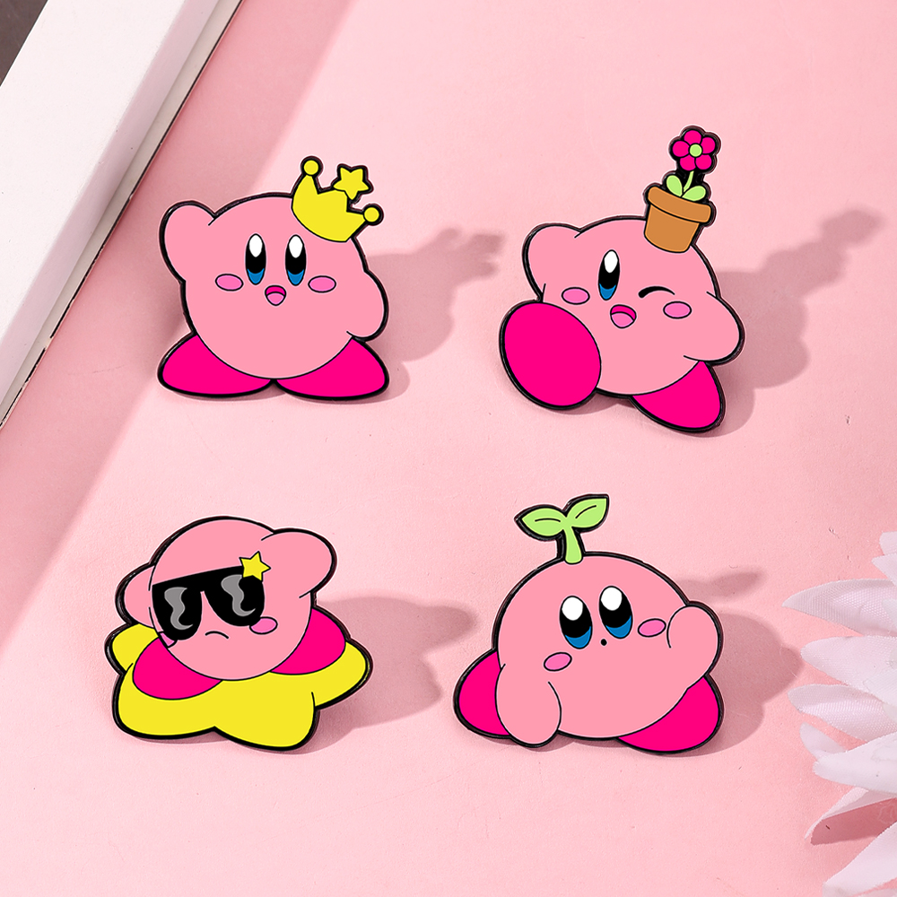 4pcs Kirby Enamel Lapel Pins S - Women'S Fashion Backpack incelemesi ve fiyatı