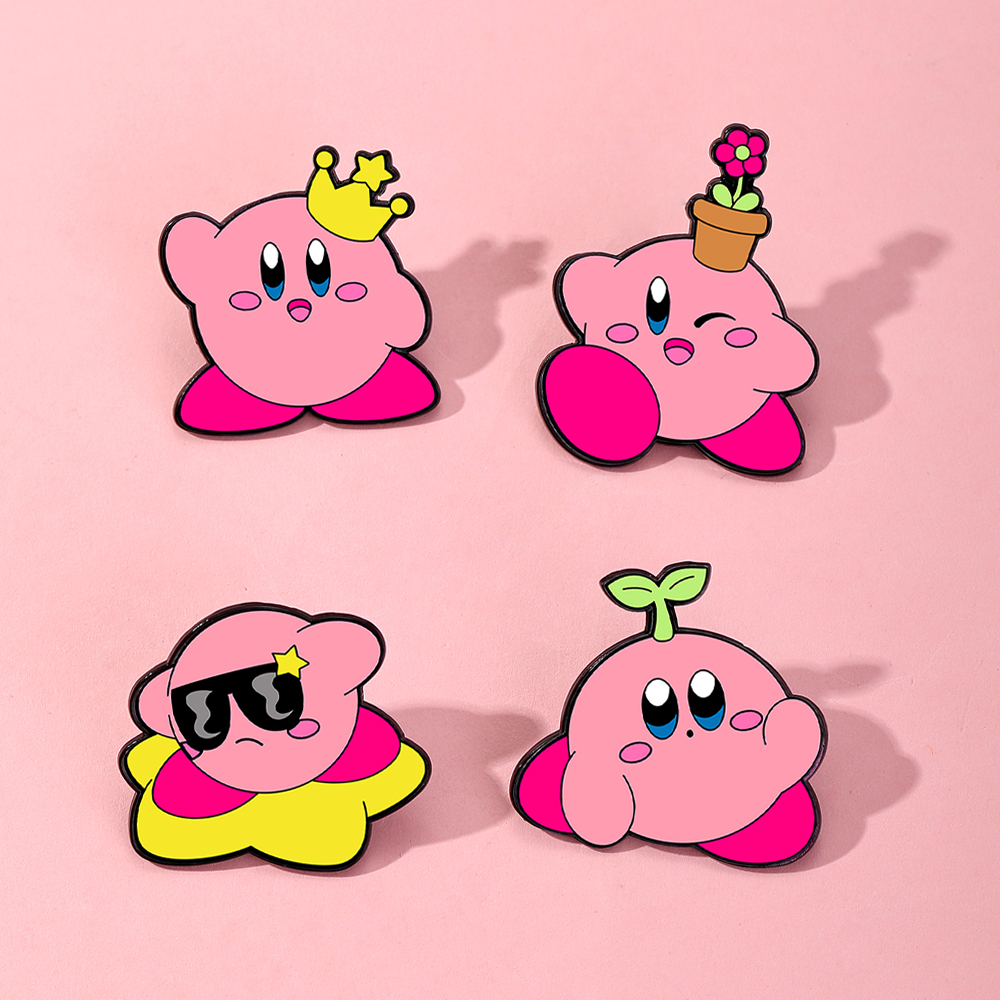 4pcs Kirby Enamel Lapel Pins S - Women'S Fashion Backpack incelemesi ve fiyatı