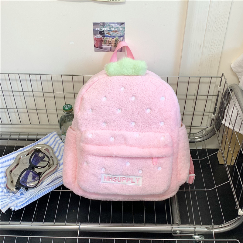 Plush Strawberry Classic Solid - Women'S Fashion Backpack incelemesi ve fiyatı