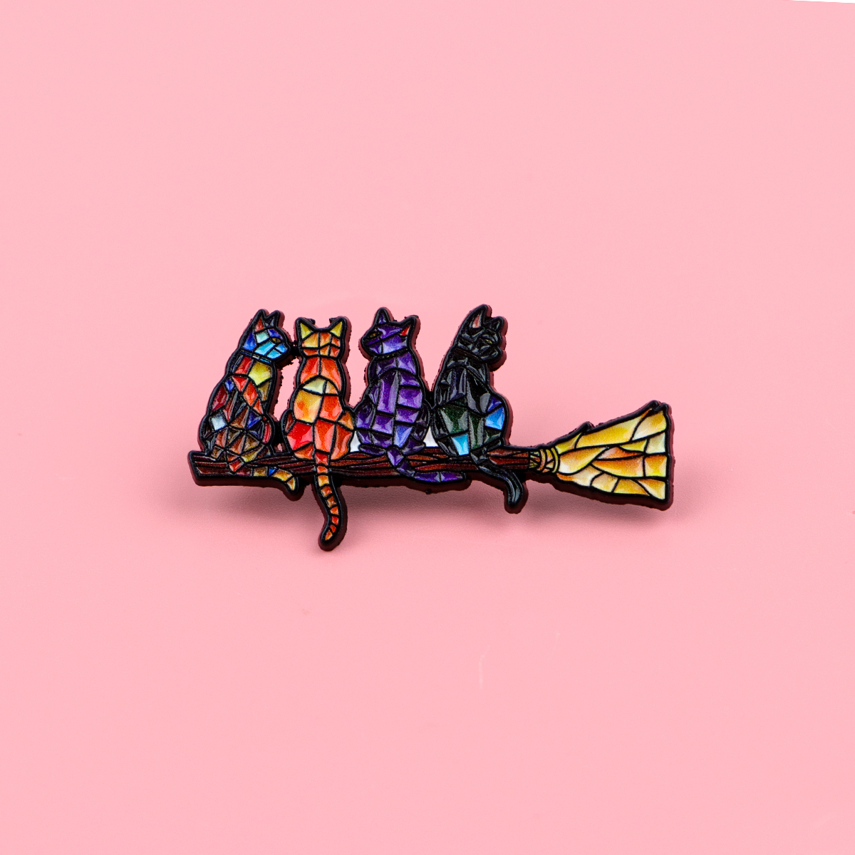 Colorful Cat Enamel Pin Witch  - Fashion Women Picture incelemesi ve fiyatı