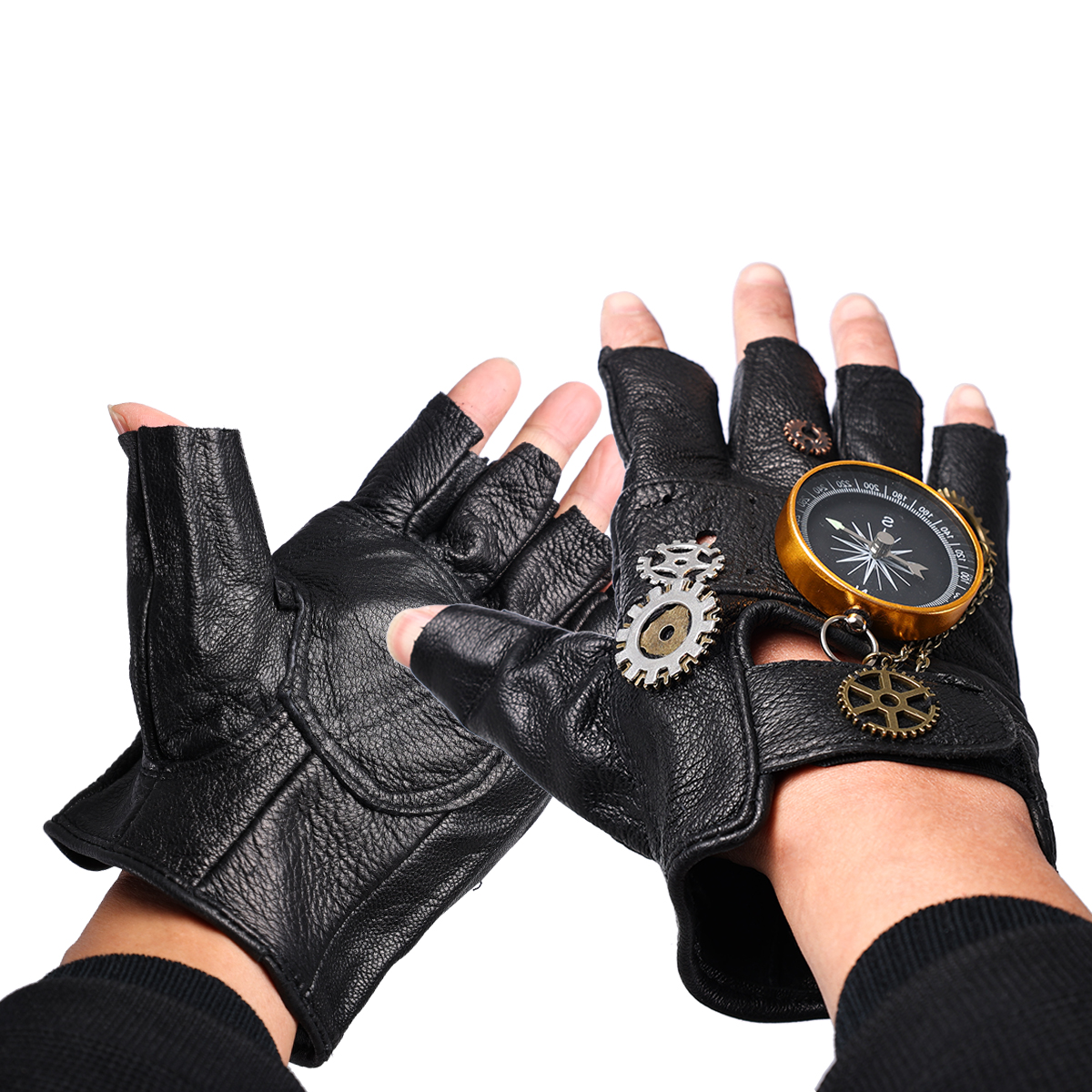 Steampunk PU Leather Fingerles - Women Fashion Gloves incelemesi ve fiyatı