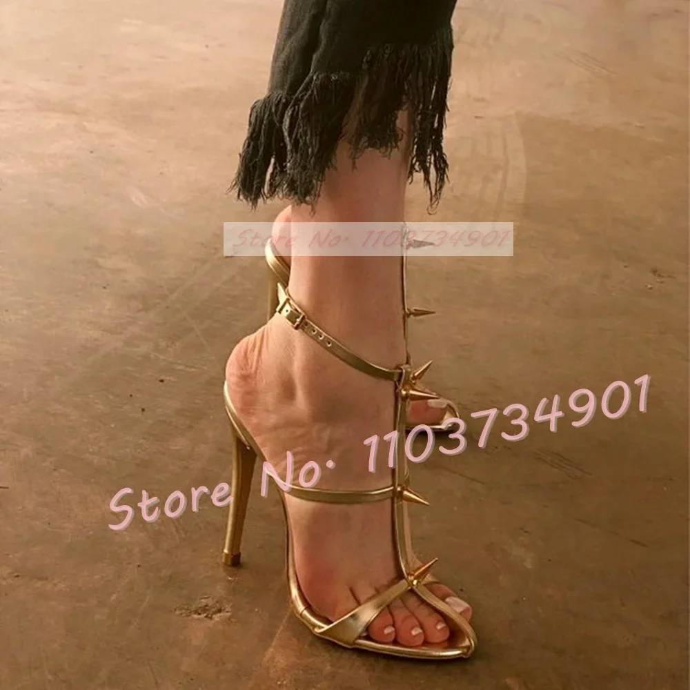 Gold Metal Rivets Ankle Strap  - Fashion Women Belt incelemesi ve fiyatı