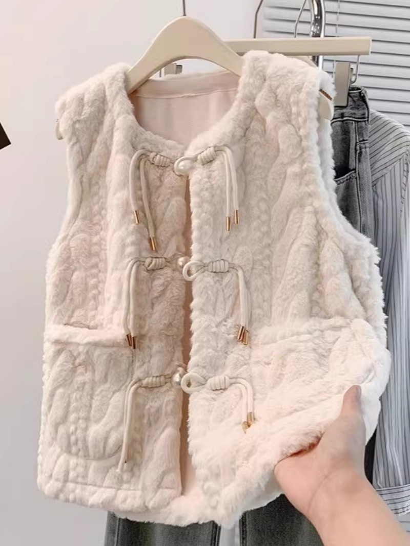Fashion Embossed Plush Vest fo - Women'S Fashion Gilet incelemesi ve fiyatı