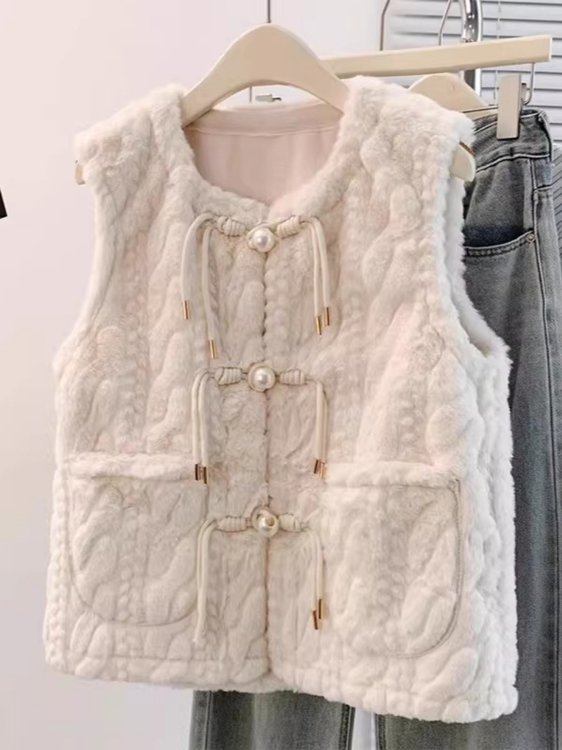 Fashion Embossed Plush Vest fo - Women'S Fashion Gilet incelemesi ve fiyatı