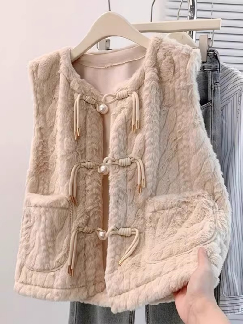Fashion Embossed Plush Vest fo - Women'S Fashion Gilet incelemesi ve fiyatı