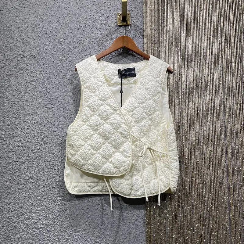 Vintage Women Lace-up V-neck S - Puffer Vest Fashion Women incelemesi ve fiyatı