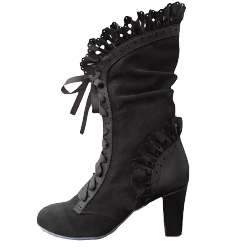 Winter Lace Up Ladies High Hee - Women'S Fashion Victorian incelemesi ve fiyatı