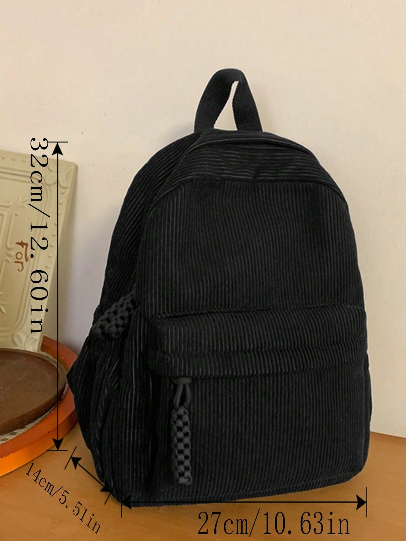 Solid Color Corduroy Fabric Fa - Women'S Fashion Backpack incelemesi ve fiyatı