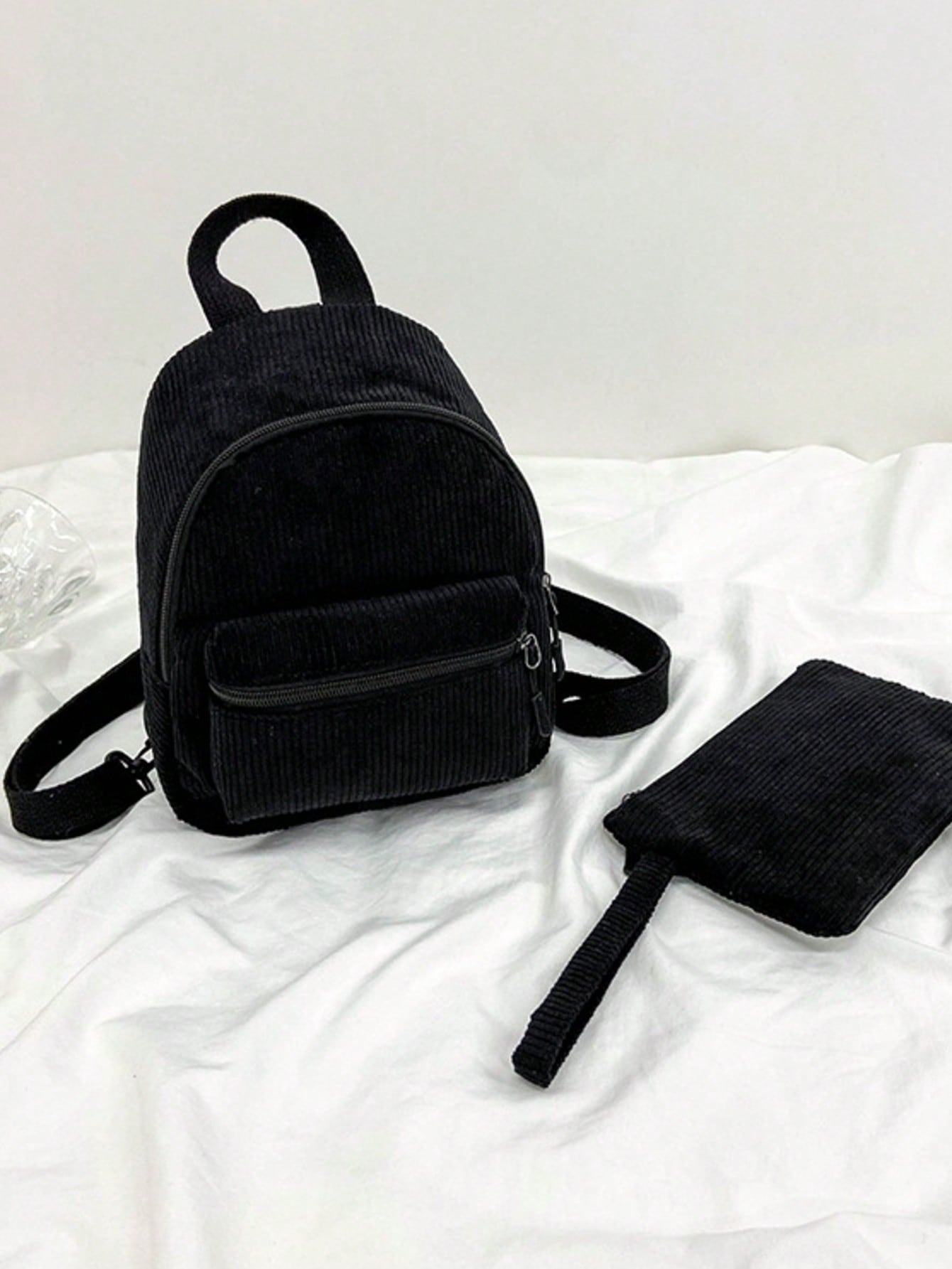 Solid Color Corduroy Fabric Fa - Women'S Fashion Backpack incelemesi ve fiyatı