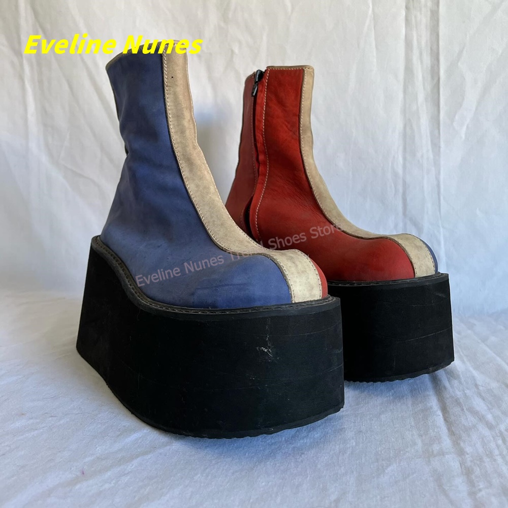 Y2K Red Blue Platform Ankle Bo - Women'S Fashion Trends Spring 2026 incelemesi ve fiyatı
