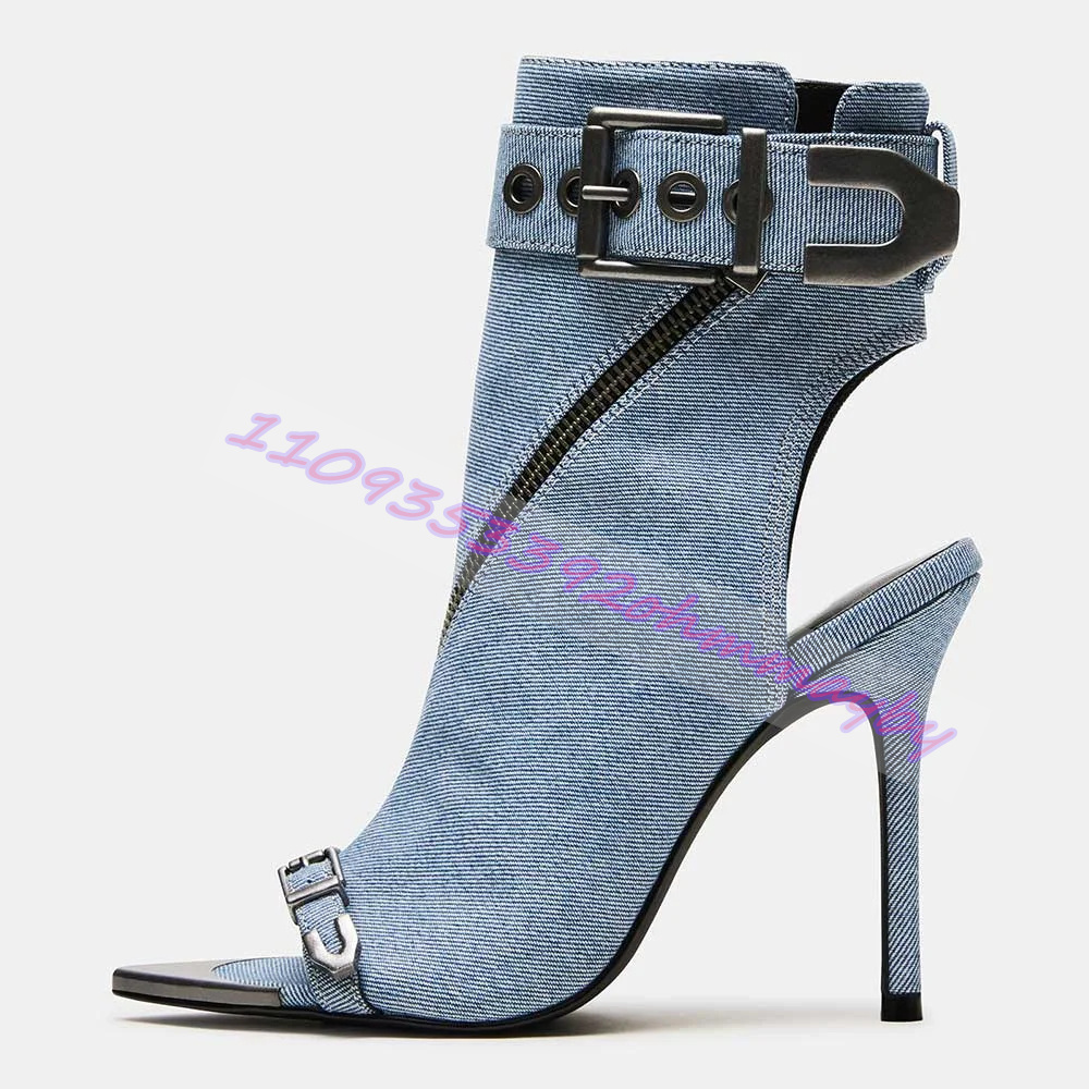 Summer Blue Denim Pointed-Toe  - Fashion Women Belt incelemesi ve fiyatı