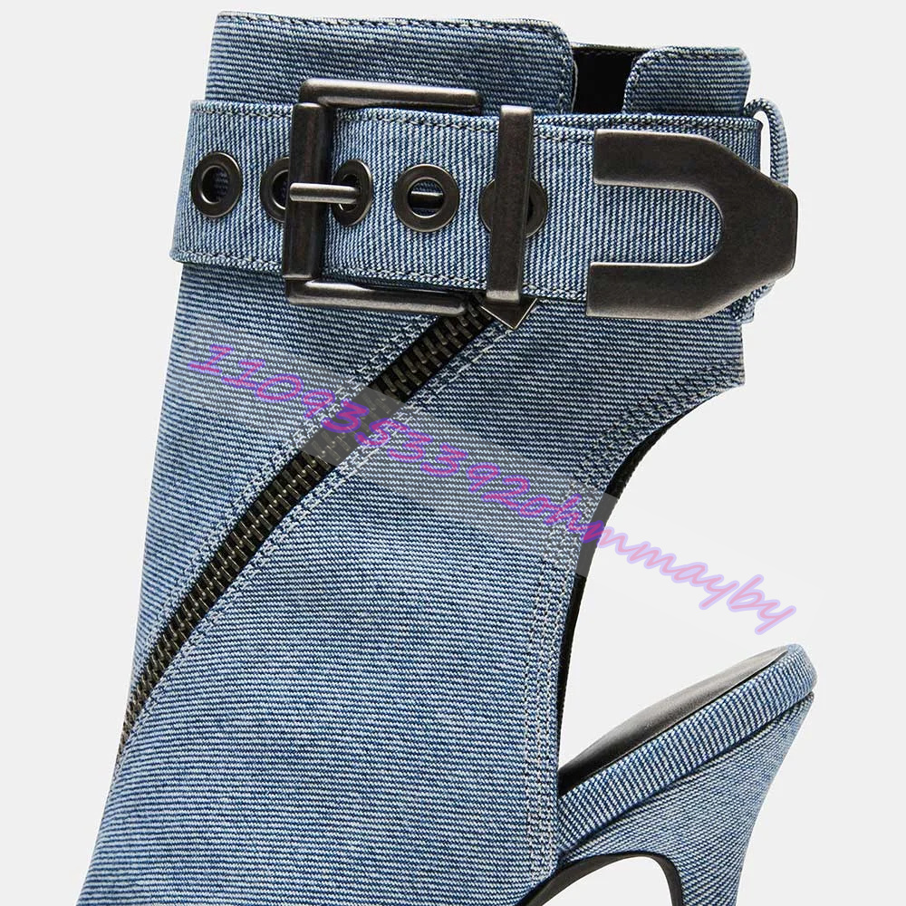 Summer Blue Denim Pointed-Toe  - Fashion Women Belt incelemesi ve fiyatı