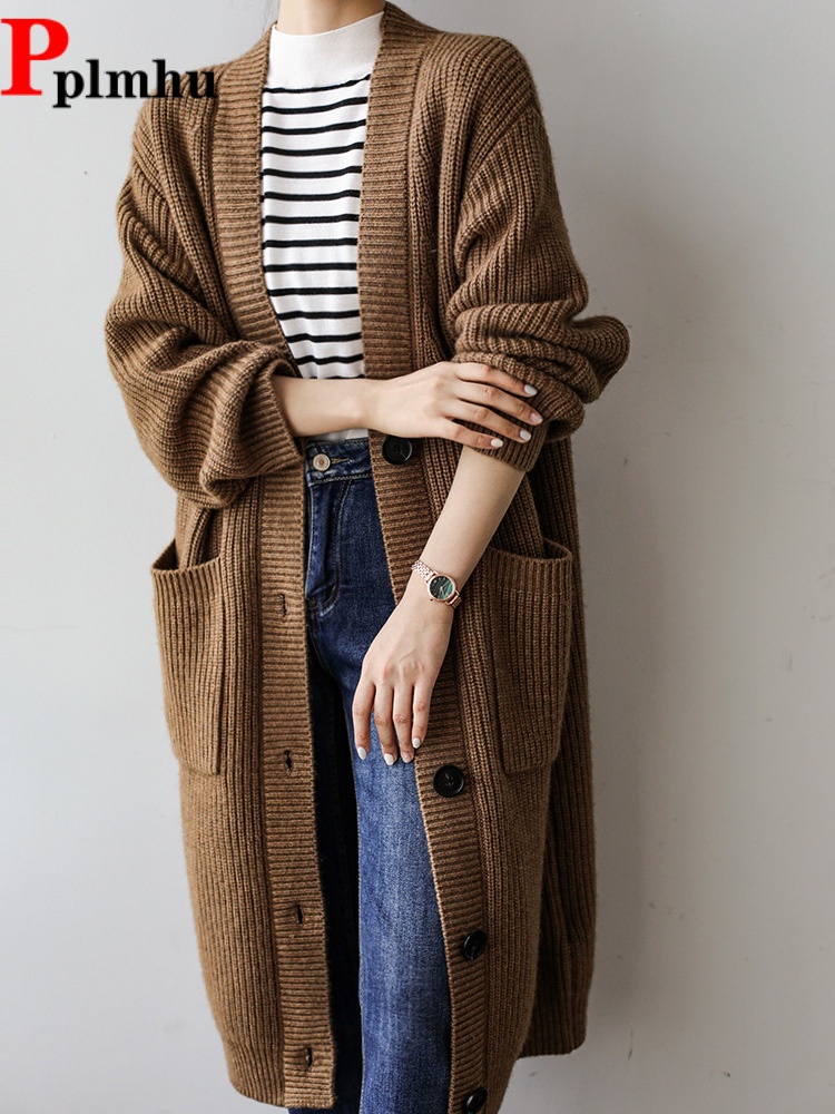Baggy Long Knitted Cardigan Si - Women'S Fashion Gilet incelemesi ve fiyatı