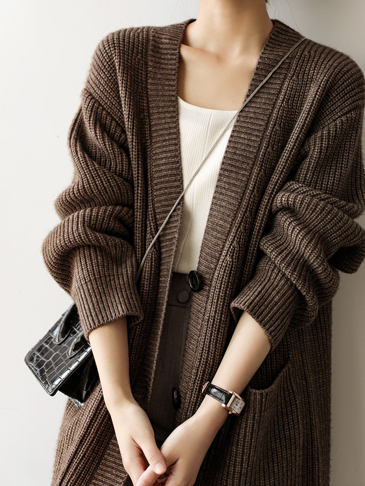 Baggy Long Knitted Cardigan Si - Women'S Fashion Gilet incelemesi ve fiyatı