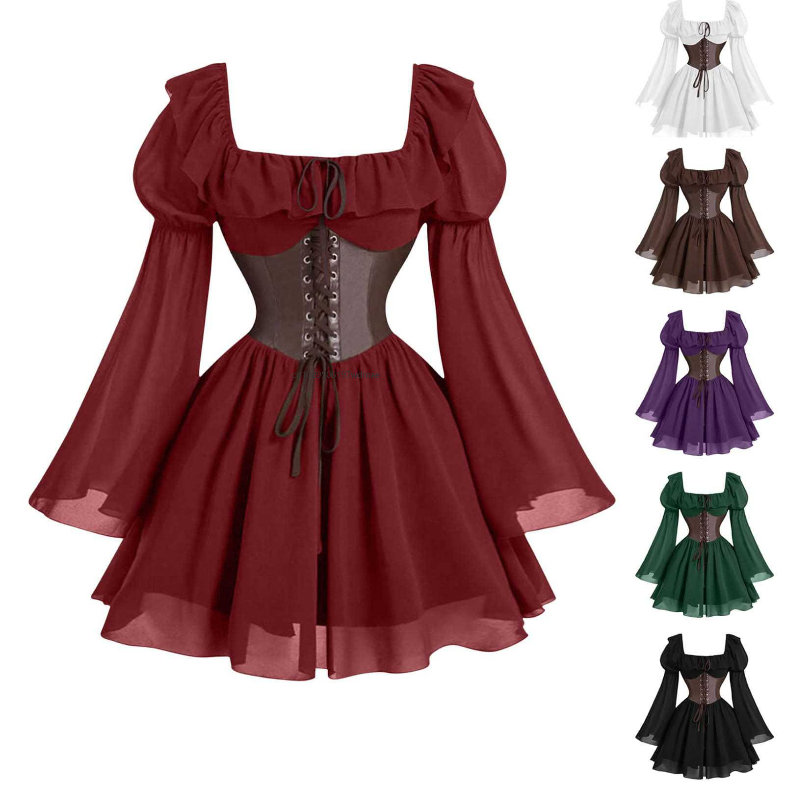 Renaissance Medieval Long Slee - Women'S Fashion Victorian incelemesi ve fiyatı