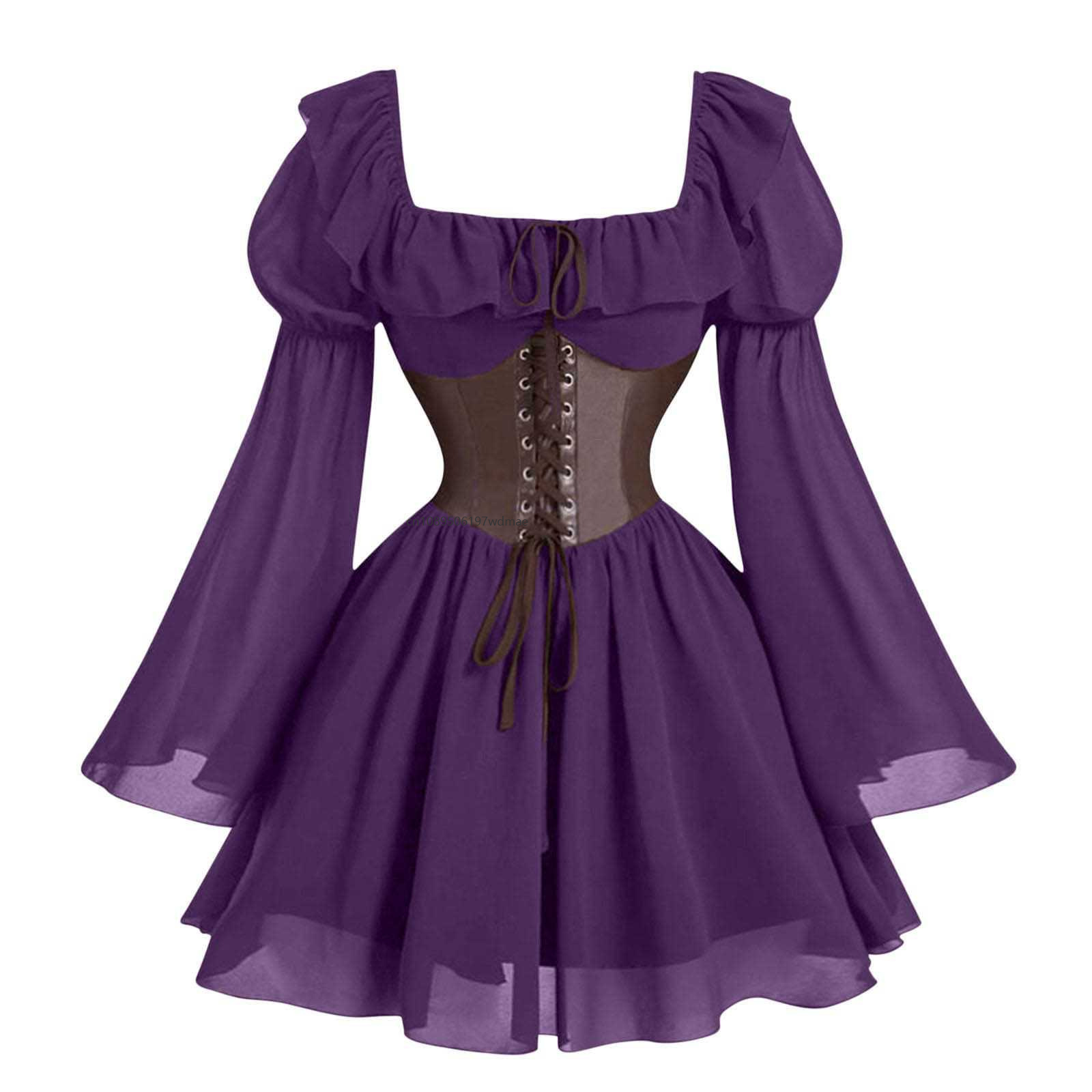 Renaissance Medieval Long Slee - Women'S Fashion Victorian incelemesi ve fiyatı