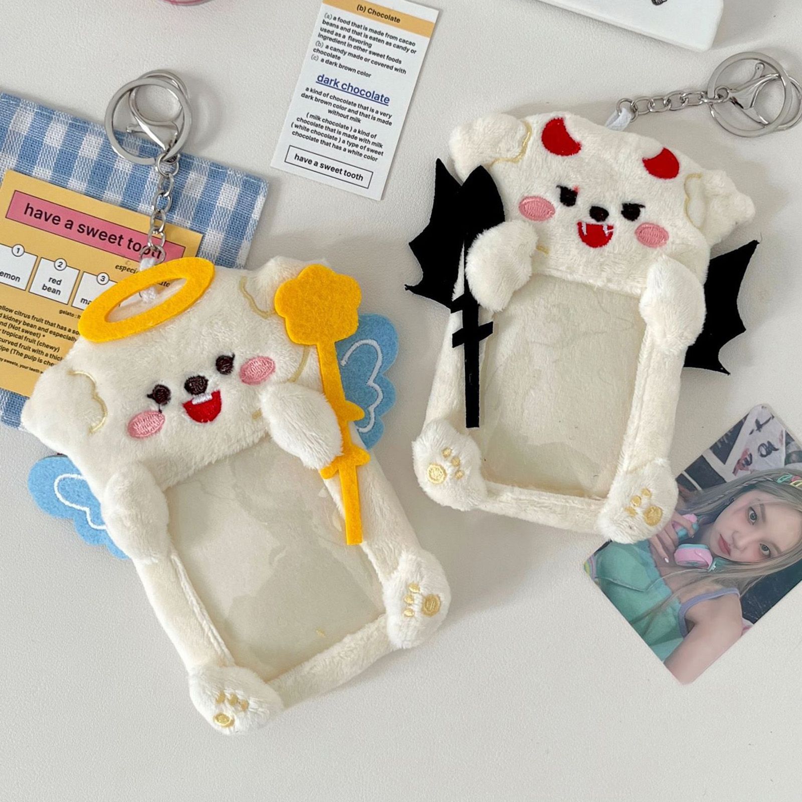 Plush Angel Devil Keychain Cut - Women'S Fashion Backpack incelemesi ve fiyatı