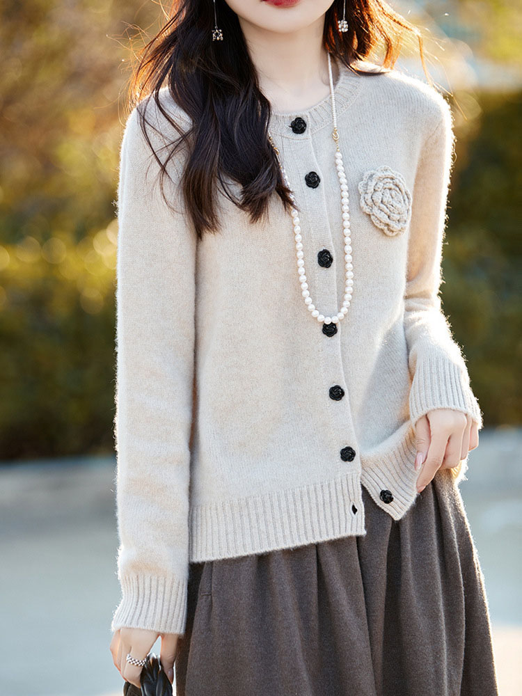 Flower Knitted Cardigan Long S - Women'S Fashion Gilet incelemesi ve fiyatı