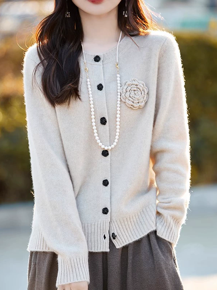 Flower Knitted Cardigan Long S - Women'S Fashion Gilet incelemesi ve fiyatı