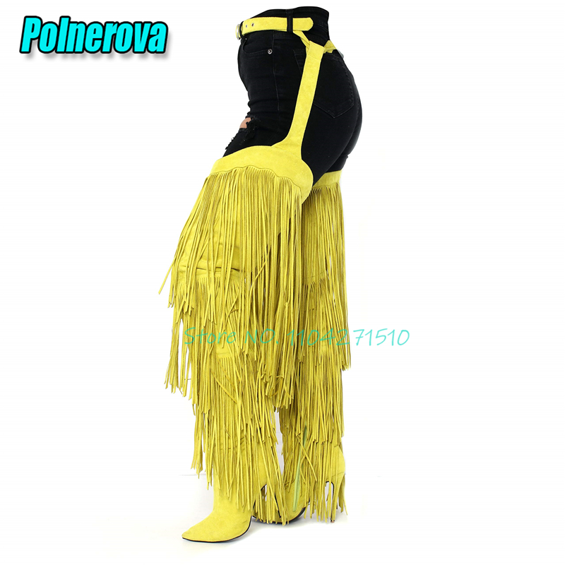 Yellow Tassel Over The Knee Bo - Women'S Fashion Trousers incelemesi ve fiyatı