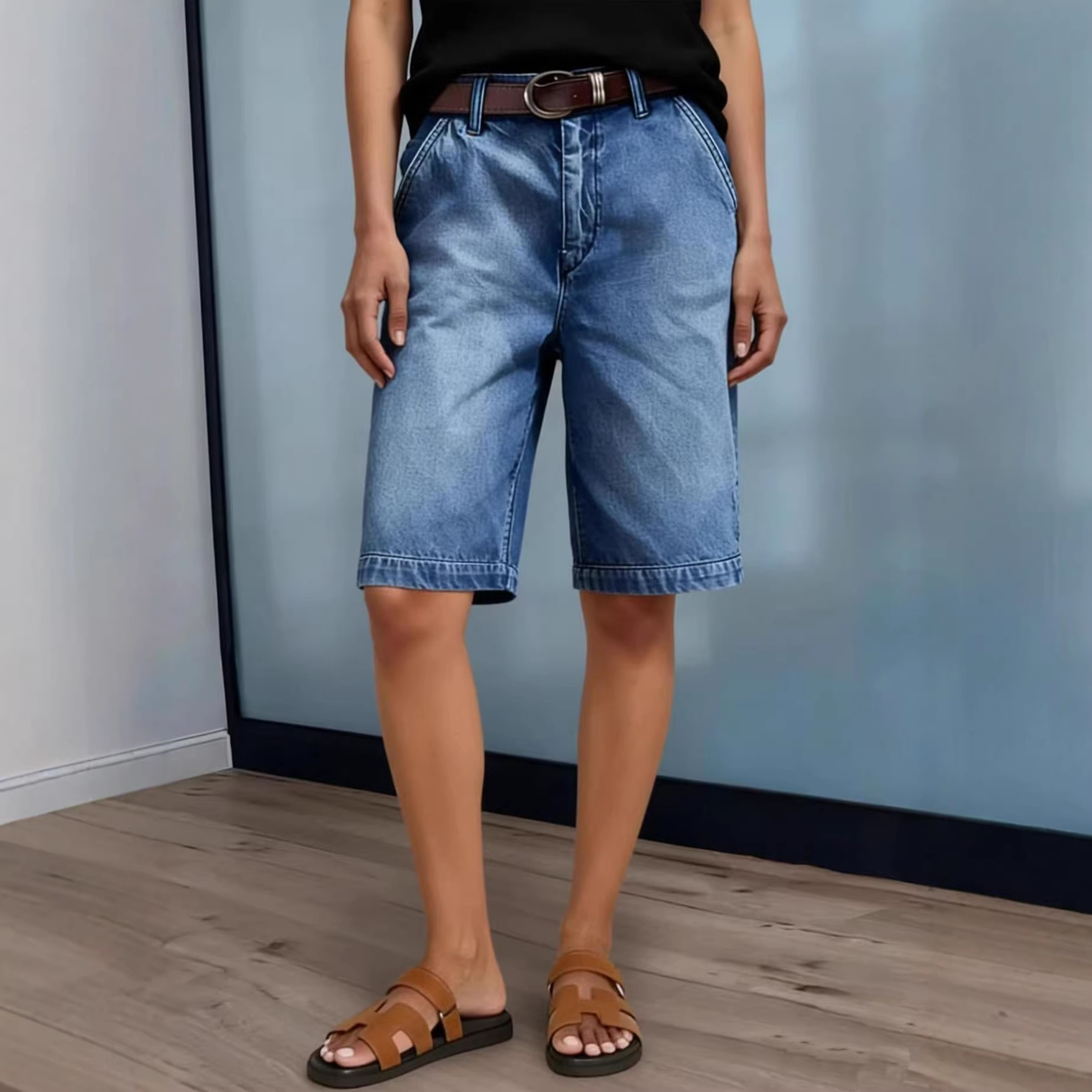 Women Knee Length Denim Shorts - Women'S Fashion Trousers incelemesi ve fiyatı
