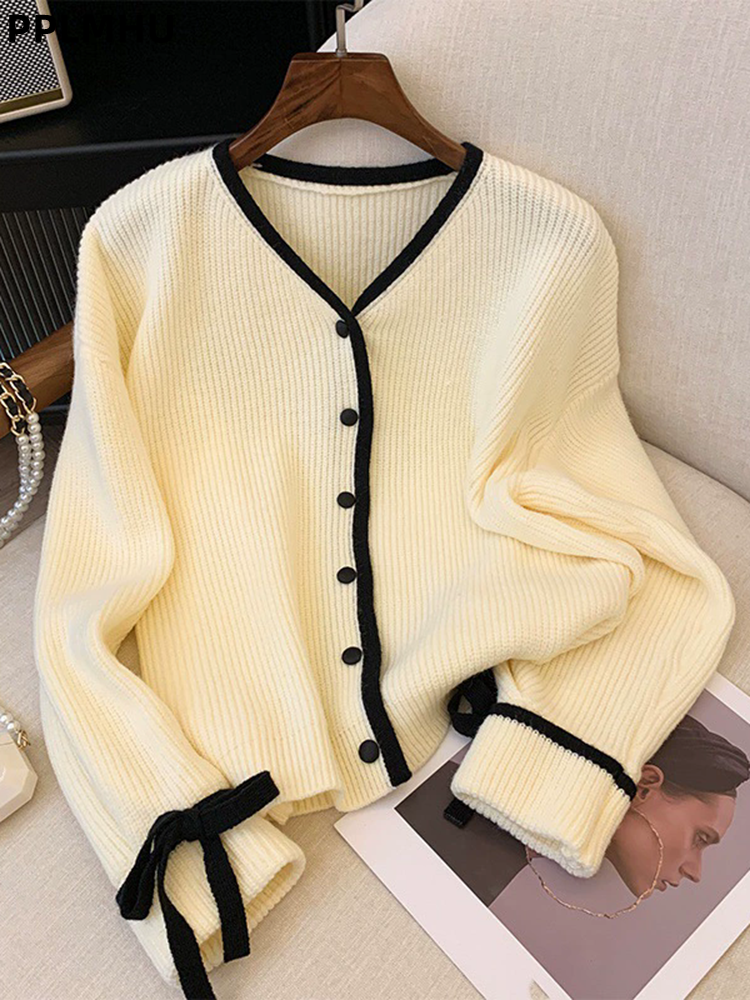 Baggy Striped V-Neck Knitted C - Women'S Fashion Gilet incelemesi ve fiyatı