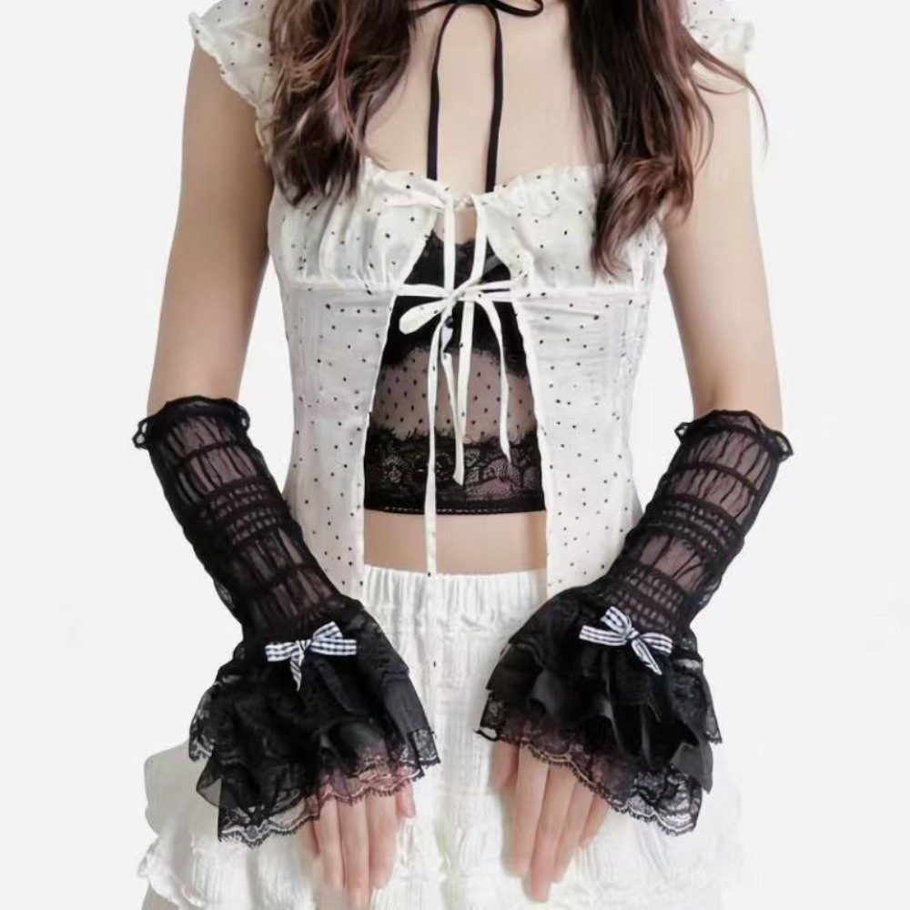 1 Pair Thin Lace Lace Arm Slee - Women Fashion Gloves incelemesi ve fiyatı