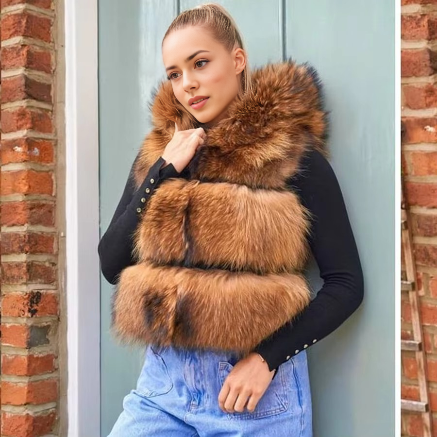 Real Raccoon Fur Vest Women Wa - Women'S Fashion Gilet incelemesi ve fiyatı