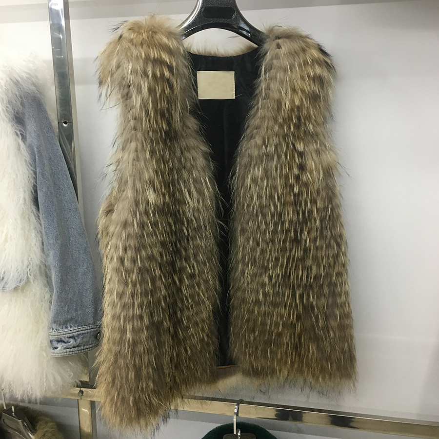 Real Raccoon Fur Vest Women Wa - Women'S Fashion Gilet incelemesi ve fiyatı