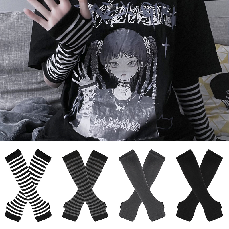 Women Long Sleeve Gothic Strip - Women Fashion Gloves incelemesi ve fiyatı