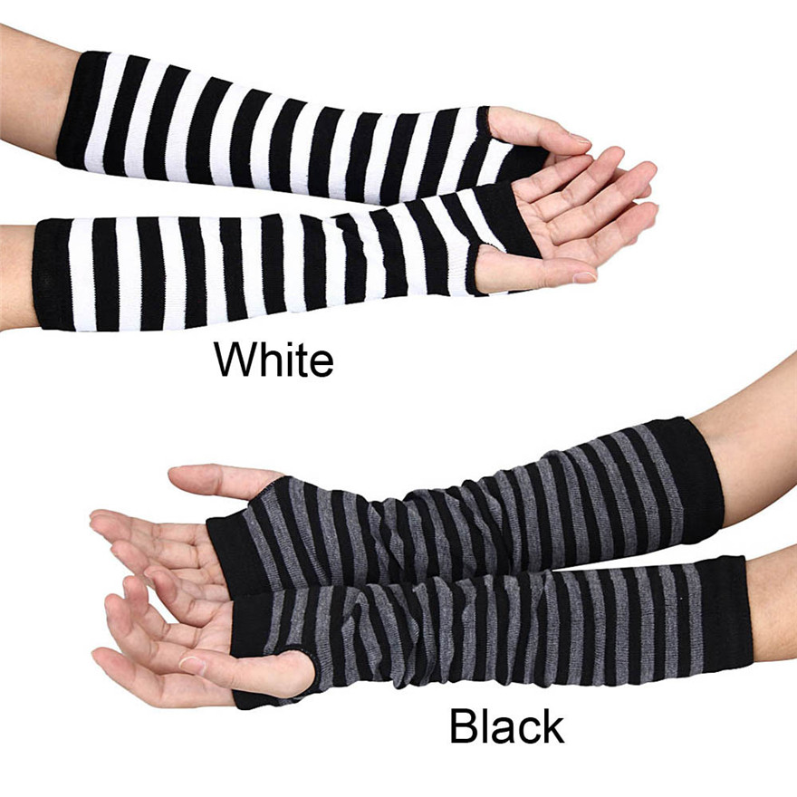 Women Long Sleeve Gothic Strip - Women Fashion Gloves incelemesi ve fiyatı