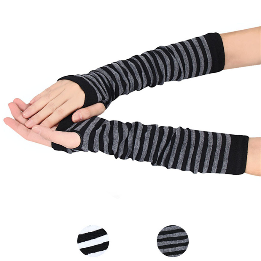 Women Long Sleeve Gothic Strip - Women Fashion Gloves incelemesi ve fiyatı
