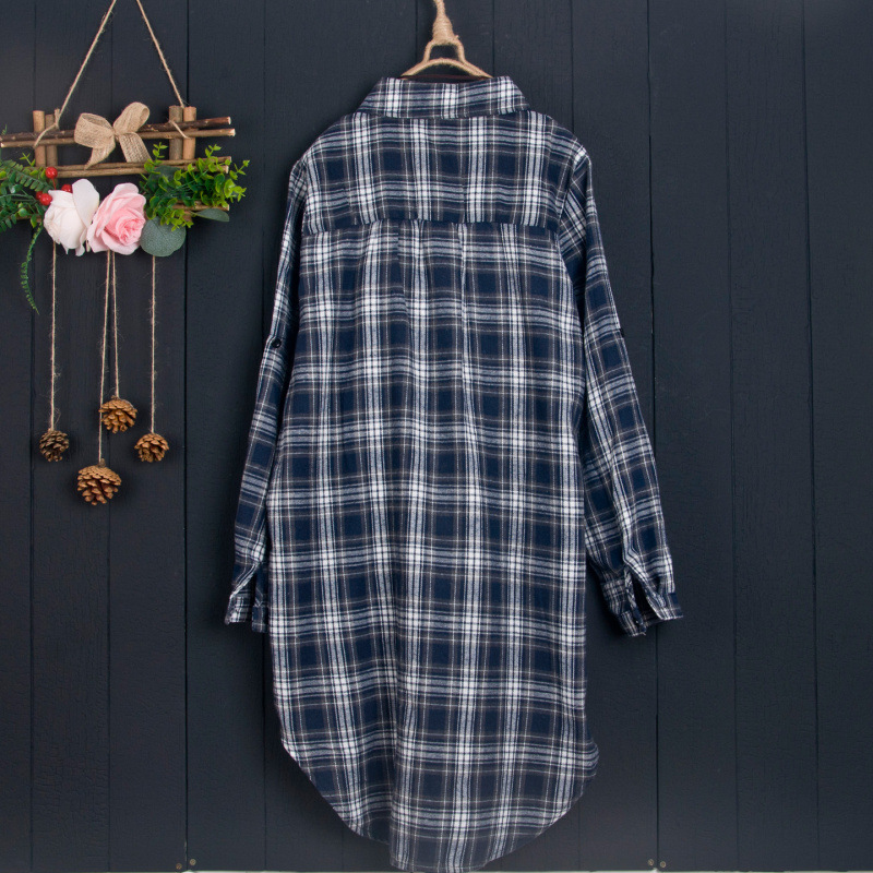 Plaid shirt women's long short - Women'S Fashion Long Coat incelemesi ve fiyatı