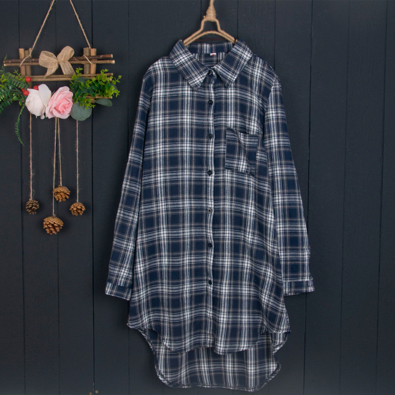 Plaid shirt women's long short - Women'S Fashion Long Coat incelemesi ve fiyatı
