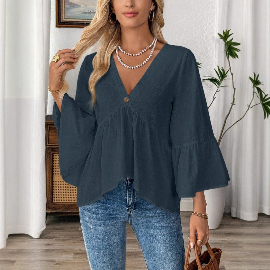 Solid Casual Loose Blouses For - Women'S Fashion Trends Spring 2026 incelemesi ve fiyatı