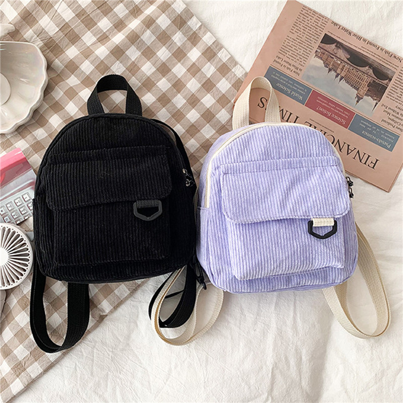 Solid Color Mini Backpack Cord - Women'S Fashion Backpack incelemesi ve fiyatı