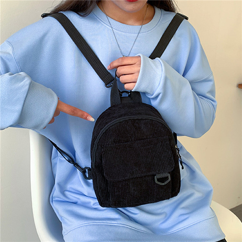 Solid Color Mini Backpack Cord - Women'S Fashion Backpack incelemesi ve fiyatı